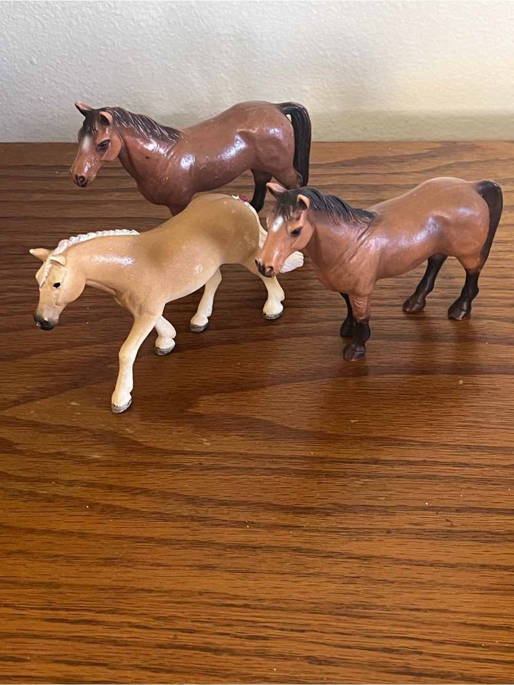 Schleich Set of 3 Brown and Tan Toy Horses - Kids Toys